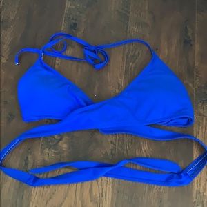 blue bathing suit top